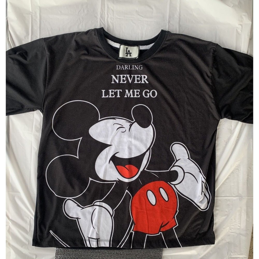 VTG 90s Disney Mickey Darling Never Let Me Go Sngle Stch Tee Adult L Unisex RARE